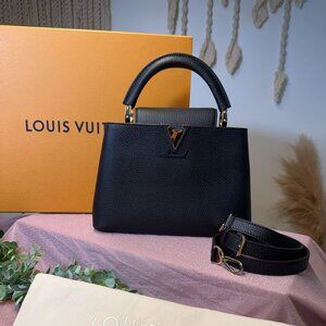 SOLD NWT Louis Vuitton Capucines BB Black Leather Bag with receipt